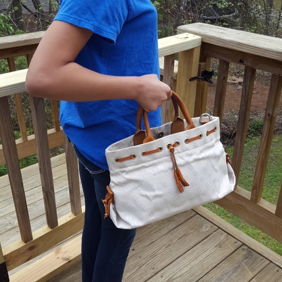 Dooney and Burke Fabric tote with tassels !! - Picture 3 of 7